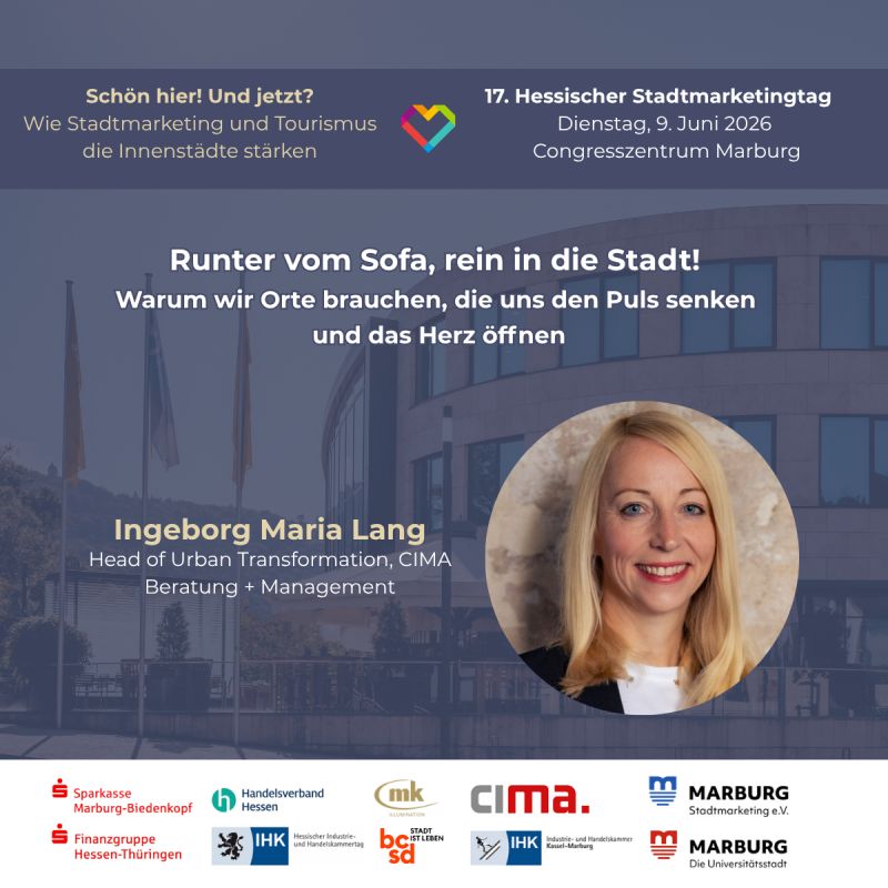 Kommende Woche ist Marburg Treffpunkt für alle, die Innenstädte aktiv weiterdenken wollen: Beim 17. Hessischen Stadtmarketingtag a…