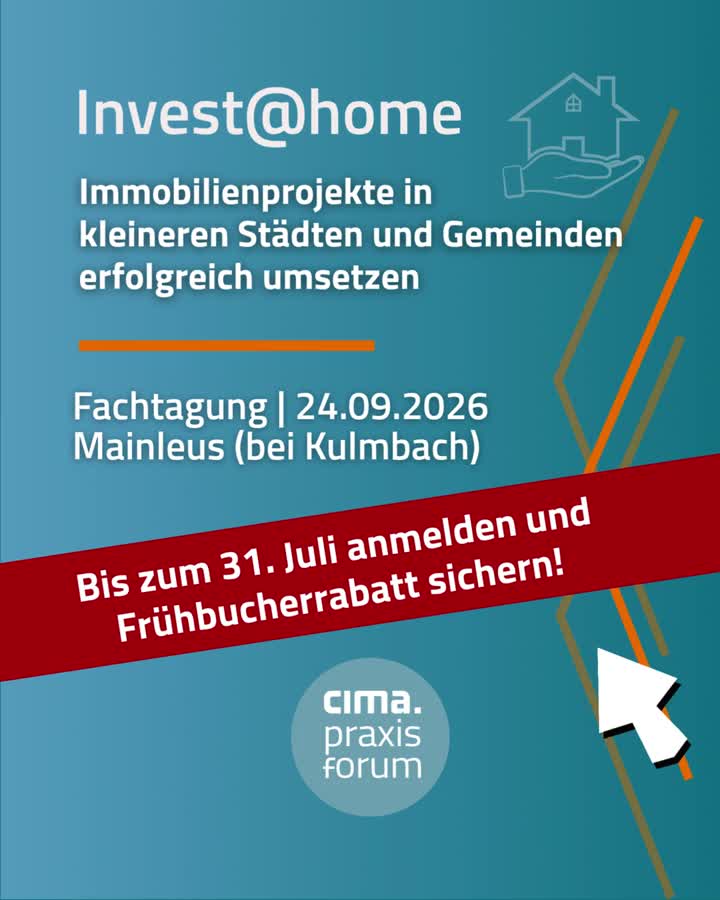Jetzt noch Frühbucherpreis sichern! Wie können kleinere Kommunen Investitionen anstoßen und aus Immobilien und Flächen neue Perspe…